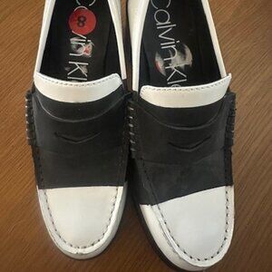 CALVIN KLEIN Pamelyn Loafer Pump Black Leather